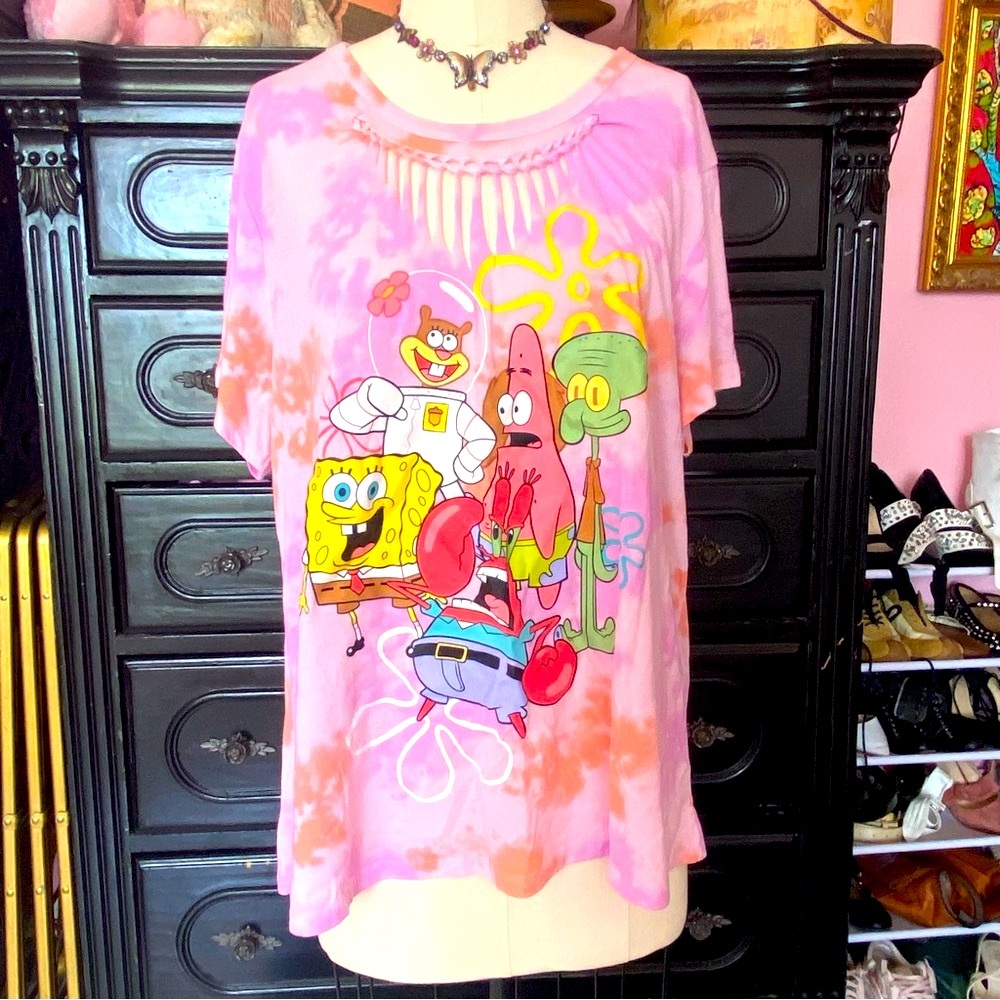 SpongeBob SquarePants Tie-Dye Women, Kids, Men’s detailed custom Grapic  T-Shirt